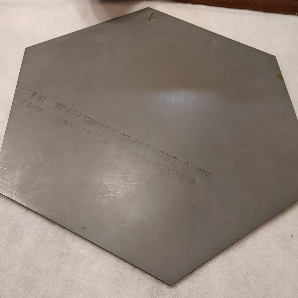 Vintage Art Deco Octagon Wall Mirror Etched Glass - Picture 2 of 5